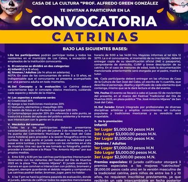 INVITA GOBIERNO DE LOS CABOS A PARTICIPAR EN LAS CONVOCAN DE ALTARES Y CATRINAS