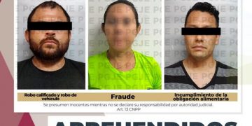 APREHENDE PGJE A TRES PERSONAS POR DIVERSOS DELITOS