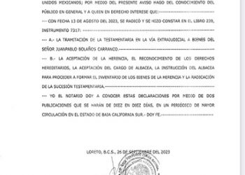 AVISO NOTARIAL