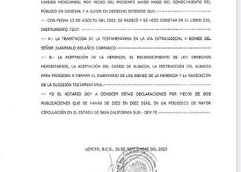 AVISO NOTARIAL