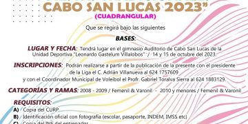 INVITAN AL TORNEO DE VOLEIBOL INFANTIL EN EL MARCO DE LAS FIESTAS TRADICIONALES DE CABO SAN LUCAS 2023