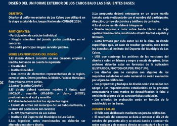 INVITA INDEM DE LOS CABOS A PARTICIPAR EN EL CONCURSO PARA EL DISEÑO DEL UNIFORME DE ATLETAS QUE HABRÁN DE PARTICIPAR EN LA FASE ESTATAL CONADE 2024