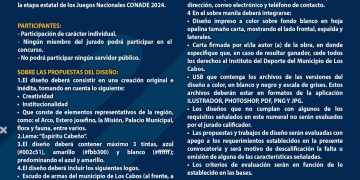 INVITA INDEM DE LOS CABOS A PARTICIPAR EN EL CONCURSO PARA EL DISEÑO DEL UNIFORME DE ATLETAS QUE HABRÁN DE PARTICIPAR EN LA FASE ESTATAL CONADE 2024