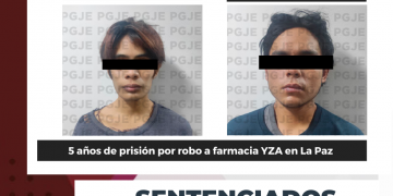 DOS SENTENCIAS DE MÁS DE 5 AÑOS DE PRISIÓN OBTIENE PGJE PARA CULPABLES DE ROBO CON VIOLENCIA A NEGOCIO EN LA PAZ
