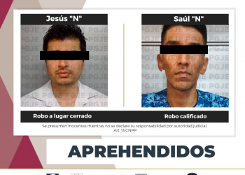 APREHENDE PGJE A 2 PERSONAS RELACIONADAS EN DELITOS