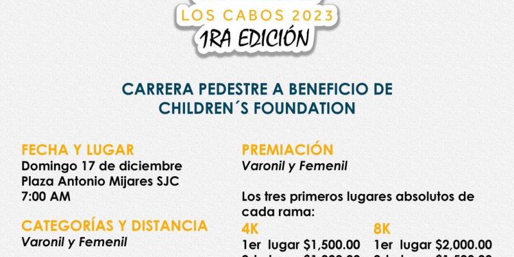 REALIZARAN LA PRIMERA EDICIÓN DE LA CARRERA REGALANDO SONRISAS LOS CABOS 2023