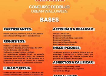 CONVOCA INJUVE DE LOS CABOS AL CONCURSO DE DIBUJO: URBAN WALLOWEEN