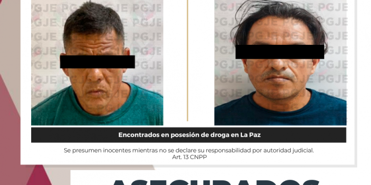 ASEGURA PGJE A DOS HOMBRES CON NARCÓTICOS EN LA PAZ