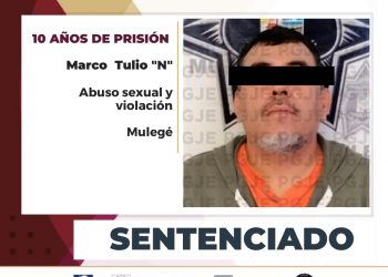 10 AÑOS DE PRISIÓN POR VIOLACIÓN Y ABUSO SEXUAL OBTIENE PGJE PARA SUJETO