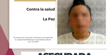 ASEGURA PGJE A MUJER POSIBLE VENDEDORA DE DROGA EN LA PAZ
