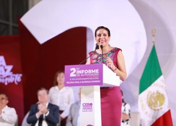 EN SU SEGUNDO INFORME DE LABORES LA PRESIDENTA MUNICIPAL DE LA PAZ MILENA QUIROGA RECONOCIO QUE ES TIEMPO DE LAS MUJERES PARA LOGRAR LA TRANSFORMACION SOCIAL Y POLITICA