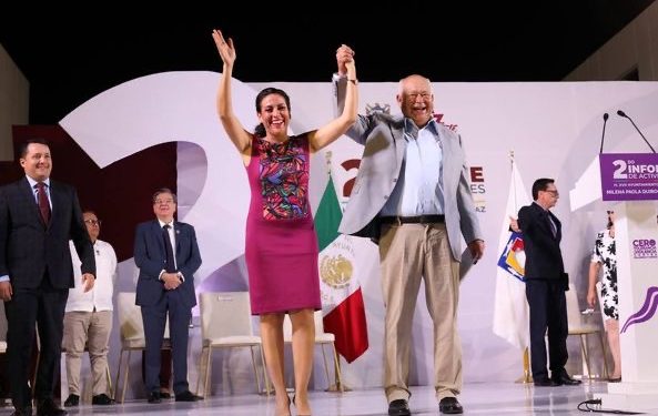 EN SU SEGUNDO INFORME DE LABORES LA PRESIDENTA MUNICIPAL DE LA PAZ MILENA QUIROGA RECONOCIO QUE ES TIEMPO DE LAS MUJERES PARA LOGRAR LA TRANSFORMACION SOCIAL Y POLITICA