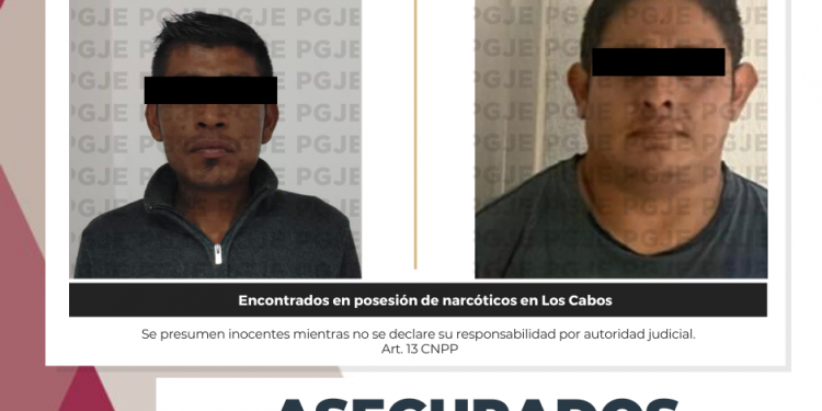 DETIENE PGJE A DOS HOMBRES EN POSESIÓN DE NARCÓTICOS EN LOS CABOS