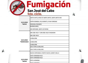 CONTINÚA DIRECCIÓN MUNICIPAL DE SALUD CON LA CAMPAÑA DE FUMIGACIÓN EN DISTINTAS COLONIAS DE SAN JOSÉ DEL CABO