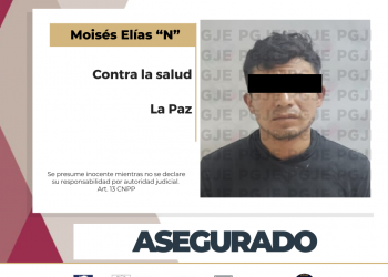 DETIENE PGJE A PROBABLE NARCOMENUDISTA CON CRISTAL EN LA PAZ