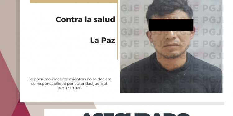 DETIENE PGJE A PROBABLE NARCOMENUDISTA CON CRISTAL EN LA PAZ