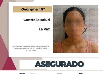 CON MÁS DE 4 MIL DOSIS DE DROGA ASEGURA PGJE A MUJER EN LA PAZ