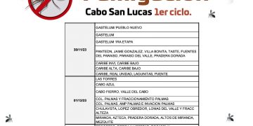 DIRÉCCION MUNICIPAL DE SALUD SE LLEVA A CABO CAMPAÑA DE NEBULIZACION ESPACIAL EN COLONIAS DE CABO SAN LUCAS CONTRA EL DENGUE ZIKA Y CHINKUNGUYA