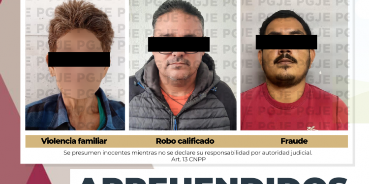 APREHENDE PGJE A TRES PERSONAS