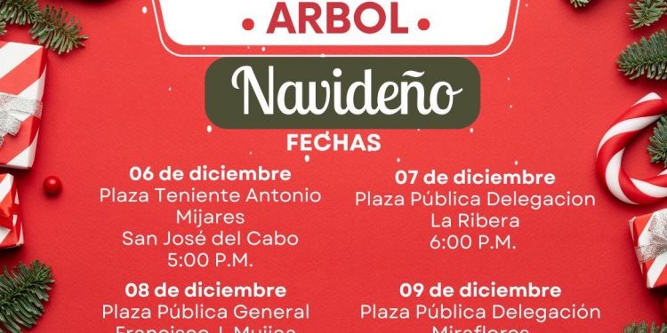 INVITA EL H.XIV AYUNTAMIENTO DE LOS CABOS AL ENCENDIDO DE LOS ÁRBOLES NAVIDEÑOS EN LAS DIFERENTES DELEGACIONES