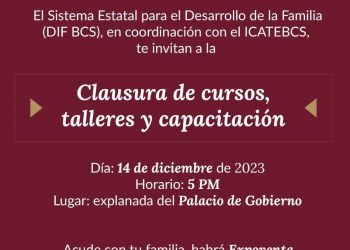 SEDIF BCS E ICATEBCS INVITAN A EXPOVENTA NAVIDEÑA Y CLAUSURA DE CURSOS