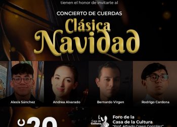 INVITA GOBIERNO DE LOS CABOS A TRAVEZ DEL INSTITUTO MUNICIPAL DE LA CULTURA Y LAS ARTES AL CONCIERTO DE CUERDAS :CLÁSICA NAVIDAD