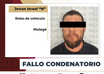 OBTIENE PGJE FALLO CONDENATORIO CONTRA RESPONSABLES DE ROBO DE VEHÍCULO