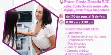 A TRAVÉS DE LA BRIGADA MÉDICA DE SALUD, EL GOBIERNO DE LOS CABOS BRINDARÁ SERVICIOS GRATUITOS DEL 28 DE ENERO AL 03 DE FEBRERO EN LA COLONIA COSTA DORADA