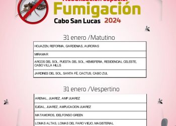 DIRECCIÓN MUNICIPAL DE SALUD INICIO EXTENSA CAMPAÑA DE FUMIGACIÓN CONTRA EL DENGUE,ZIKA Y CHIKUNGUNYA EN DIVERSAS ZONAS DE LOS CABOS