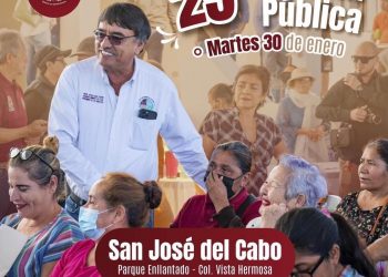 ALCALDE DE LOS CABOS OSCAR LEGGS CASTRO PRESIDIRÁ LA 25° AUDIENCIA PÚBLICA EN LA COLONIA VISTA HERMOSA