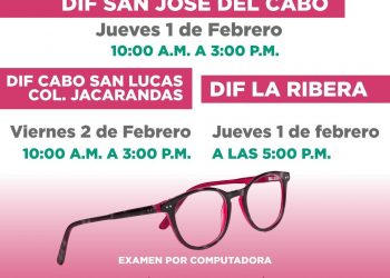 DIF LOS CABOS Y LA VISTA SERVICIOS ÓPTICOS CONTINÚAN CON LAS CAMPAÑAS VISUALES, PARA BENEFICIO DE LA POBLACIÓN CABEÑA