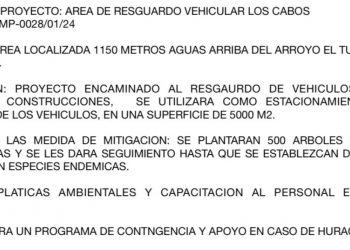 PROYECTO:AREA DE RESGUARDO VEHICULAR LOS CABOS