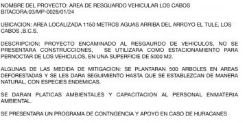 PROYECTO:AREA DE RESGUARDO VEHICULAR LOS CABOS