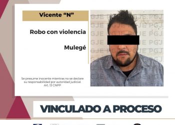 QUEDA EN PRISIÓN PREVENTIVA Y VINCULADO A PROCESO POR ROBO CON VIOLENCIA EN SANTA ROSALÍA