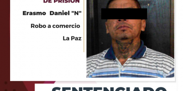OBTIENE PGJE UNA CONDENA MÁS PARA CULPABLE DE ROBO EN LA PAZ ESTARÁ MÁS DE 3 AÑOS EN PRISIÓN