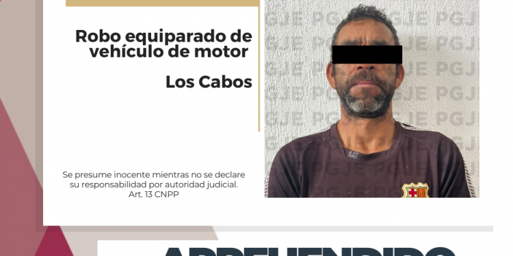 APREHENDE PGJE A IMPUTADO POR ROBO EQUIPARADO DE VEHÍCULO