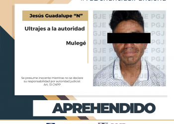APREHENDE PGJE A HOMBRE POR ULTRAJES DE LA AUTORIDAD EN MULEGÉ