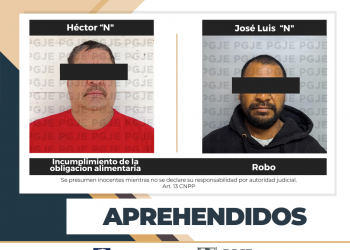 PONE PGJE A DISPOSICIÓN DE LA AUTORIDAD JUDICIAL A DOS PERSONAS POR DIVERSOS DELITOS TRAS ÓRDENES DE APREHENSIÓN