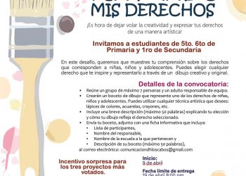 INVITAN A ESTUDIANTES DE 5to Y 6to DE PRIMARIA Y 1ro DE SECUNDARIA A PARTICIPAR EN EL CONCURSO “PINTANDO MIS DERECHOS “