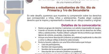 INVITAN A ESTUDIANTES DE 5to Y 6to DE PRIMARIA Y 1ro DE SECUNDARIA A PARTICIPAR EN EL CONCURSO “PINTANDO MIS DERECHOS “