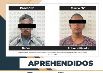 APREHENDE PGJE A DOS PERSONAS