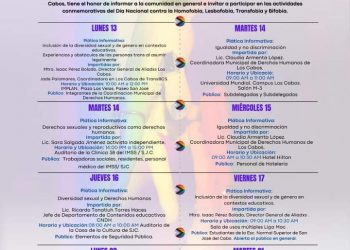 EL GOBIERNO DE LOS CABOS PREPARA LA CONMEMORACIÓN DEL DÍA INTERNACIONAL CONTRA LA HOMOFOBIA, TRANSFOBIA Y BIFOBIA.