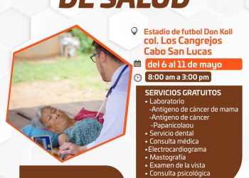 A PARTIR DE LUNES 06 Y HASTA EL 11 DE MAYO LAS BRIGADAS MÉDICAS ESTARÁN UBICADAS EN LAS INSTALACIONES DEL ESTADIO DE FUTBOL DON KOLL EN LA COLONIA LOS CANGREJOS EN CABO SAN LUCAS.