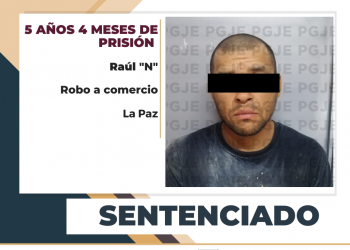 POR ROBO CON VIOLENCIA PASARÁ 5 AÑOS 4 MESES EN PRISIÓN; PGJE OBTIENE SENTENCIA