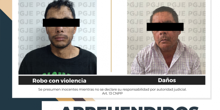 APREHENDE PGJE A 2 PERSONAS RELACIONADAS CON HECHOS DELICTIVOS