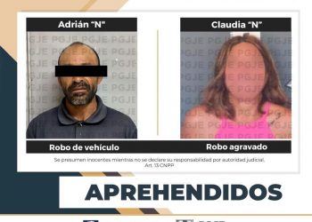 APREHENDE PGJE A DOS PERSONAS RELACIONADAS EN DELITOS