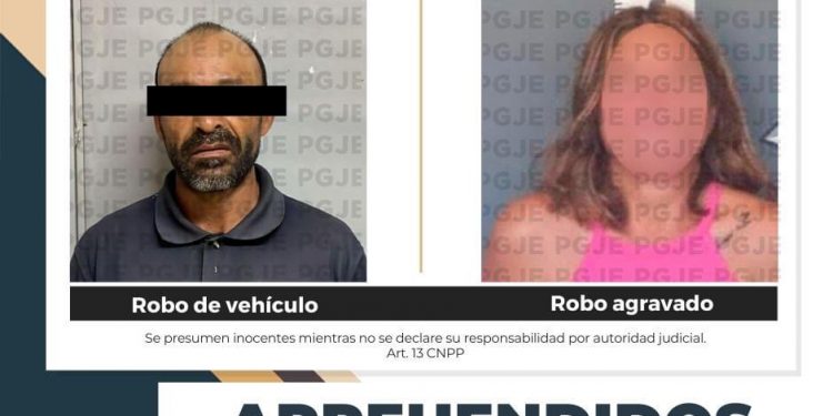APREHENDE PGJE A DOS PERSONAS RELACIONADAS EN DELITOS