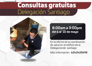 INFORMA DIRECCIÓN MUNICIPAL DE SALUD QUE SE ESTÁN OTORGANDO CONSULTAS GRATUITAS EN DIF DE SANTIAGO