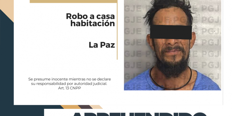 PONE PGJE A DISPOSICIÓN DEL JUEZ A POSIBLE RESPONSABLE DE ROBO EN CASA HABITACIÓN