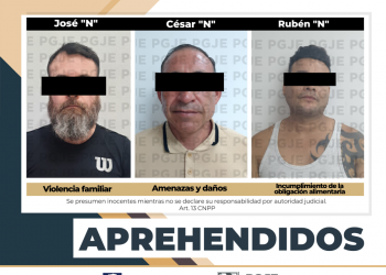 DETIENE PGJE A TRES PERSONAS POR DIVERSOS DELITOS